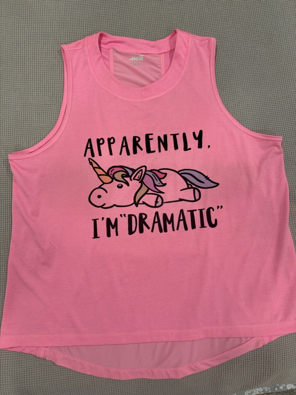Avia Pink Performance Tank Top with White Logo